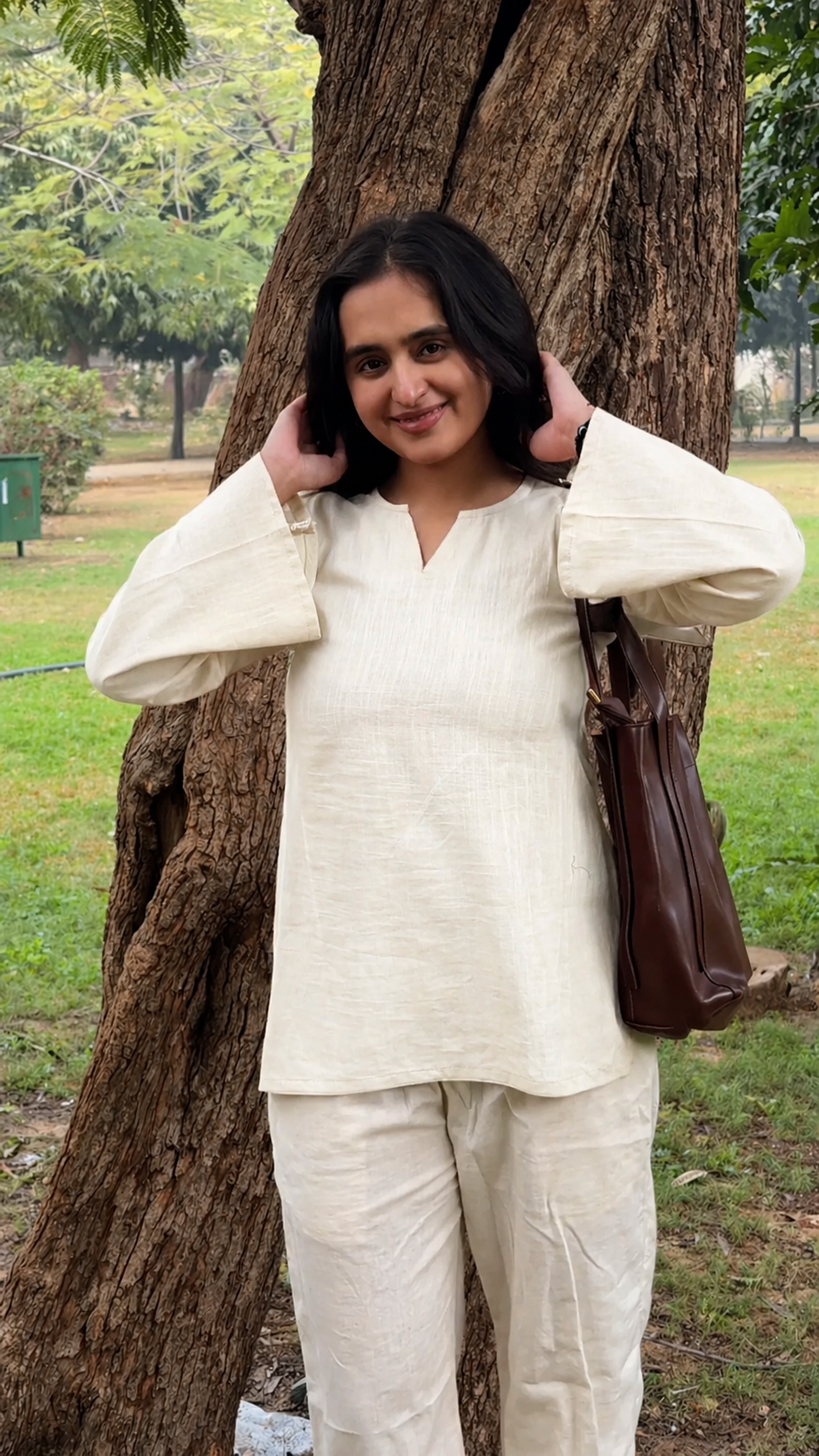 White Grace Solid Work Wear Kurti
