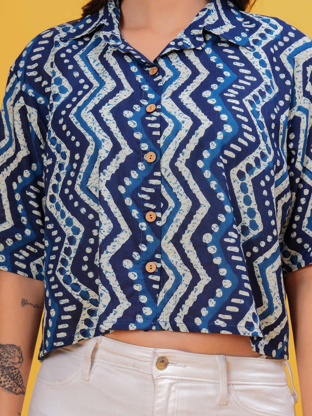 Cross Lines Crop Shirt