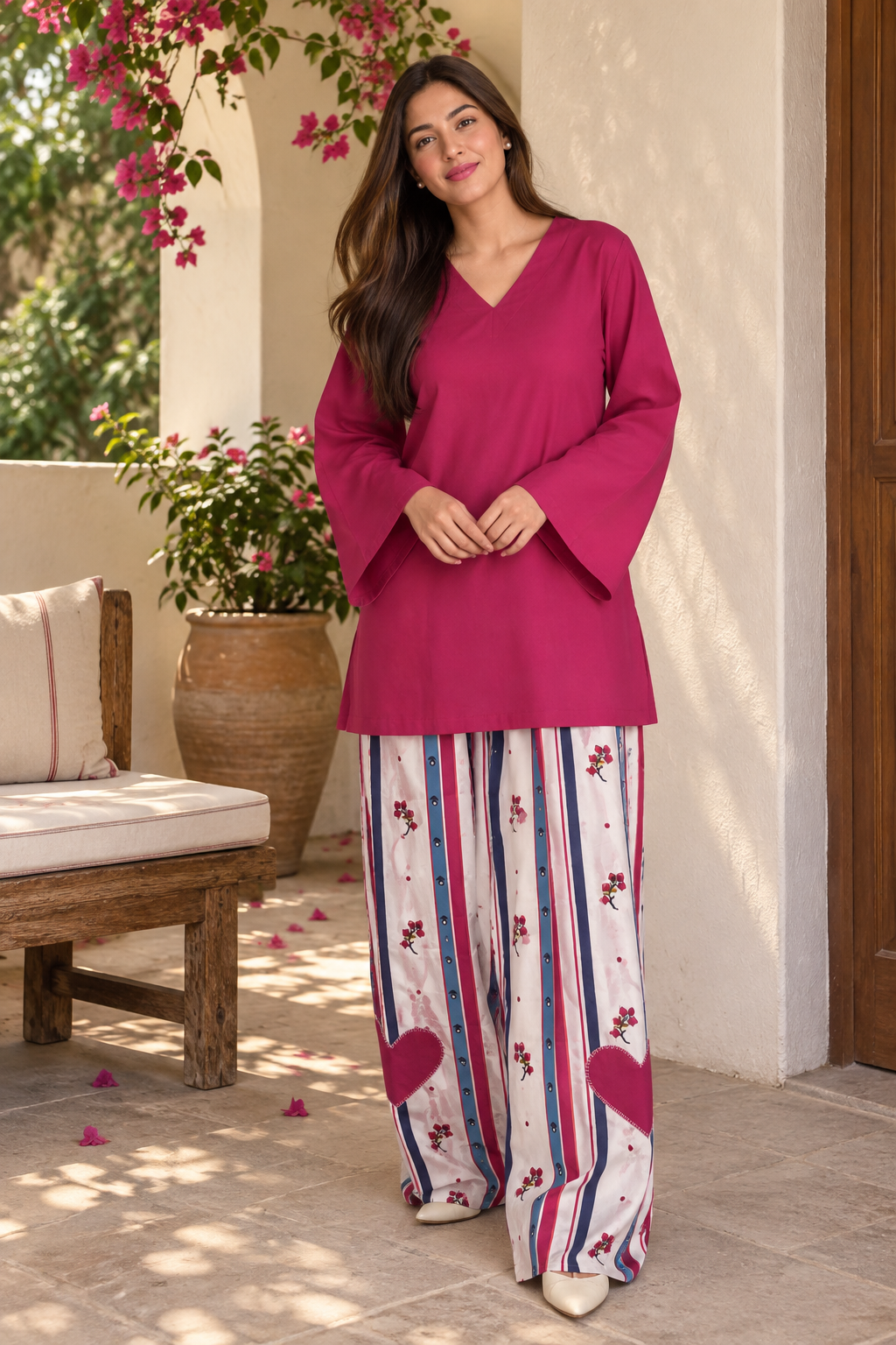 Pink heart Farshi Salwar Set