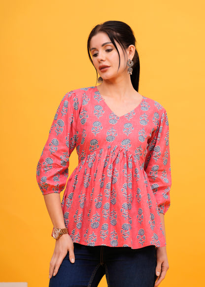 Blush Bloom Peplum Top