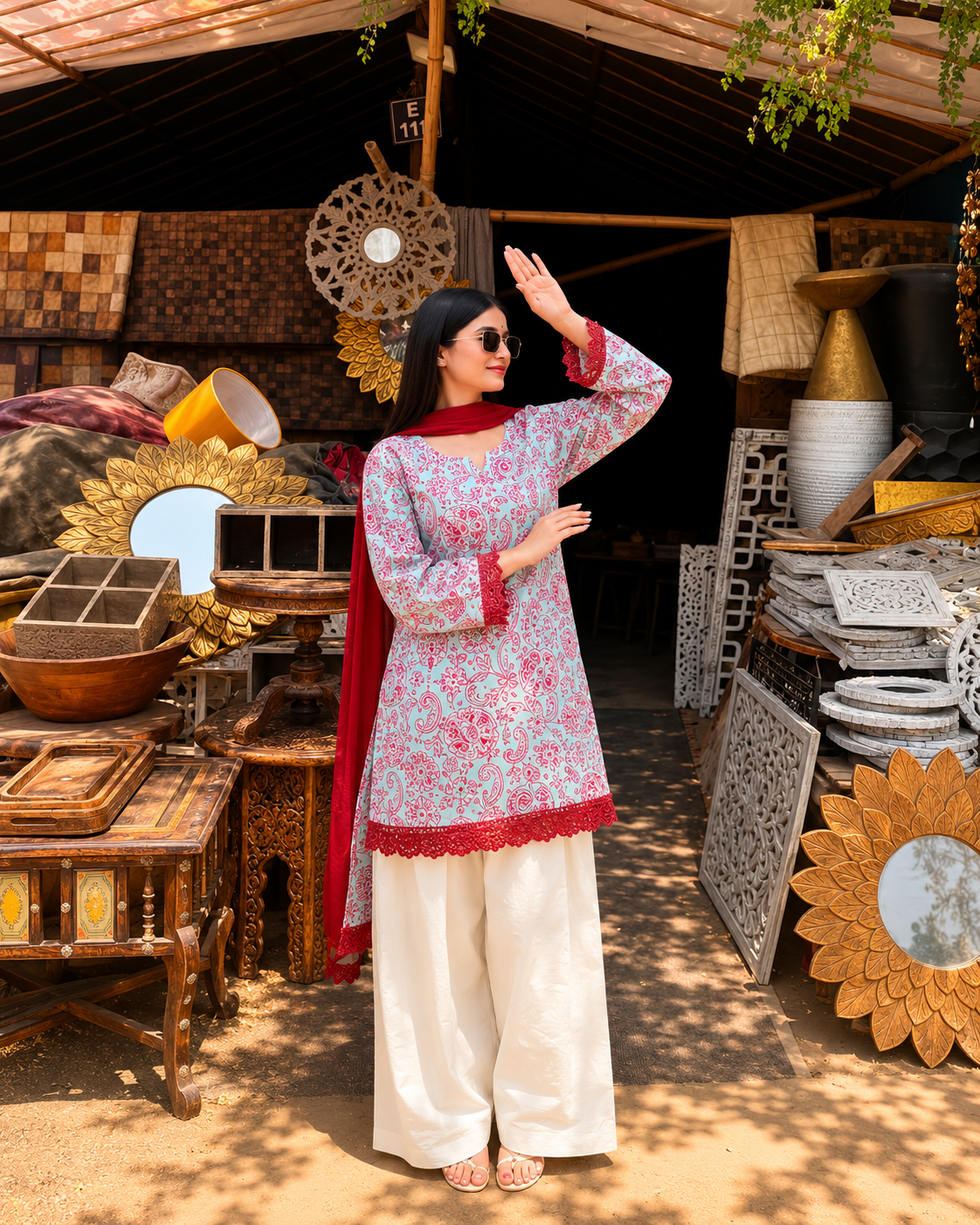 Rimjhim Farshi Salwar Set with dupatta