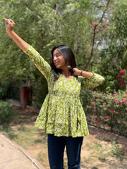 Green Angrakha Top