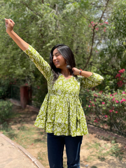 Green Angrakha Top