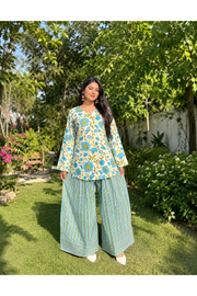 Blue gulmohar Farshi Salwar Suit