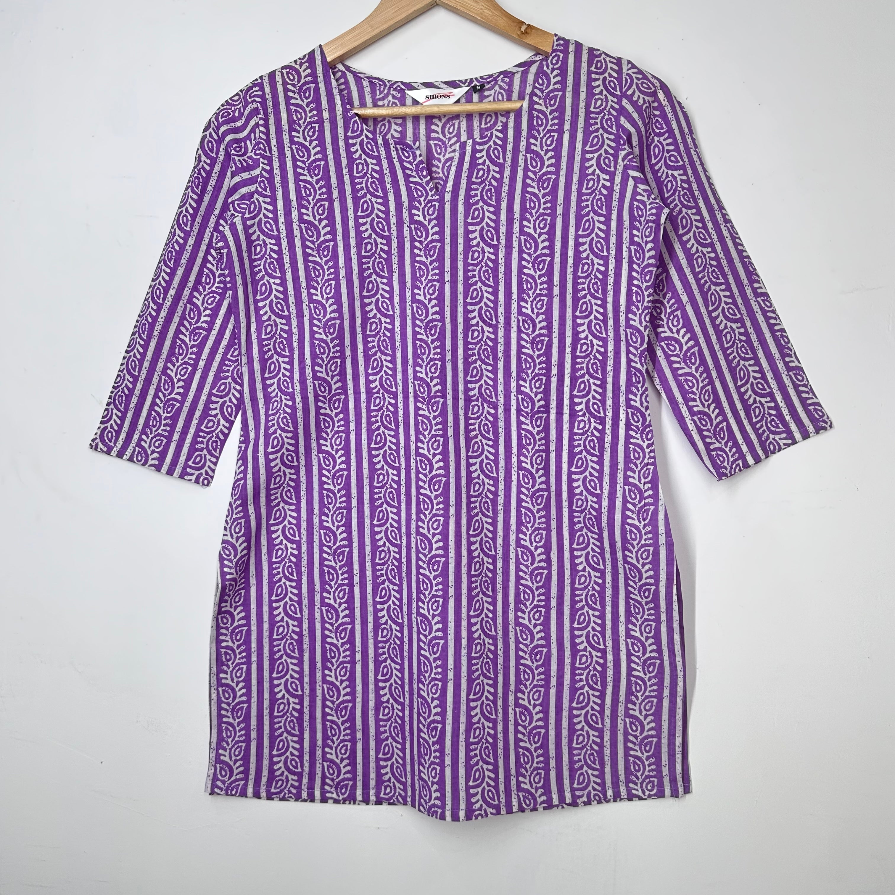 Purple Strips Short kurti