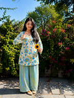 Blue gulmohar Farshi Salwar Suit