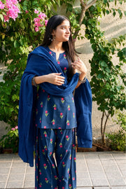 Bloom in Blue Farshi Salwar with Dupatta
