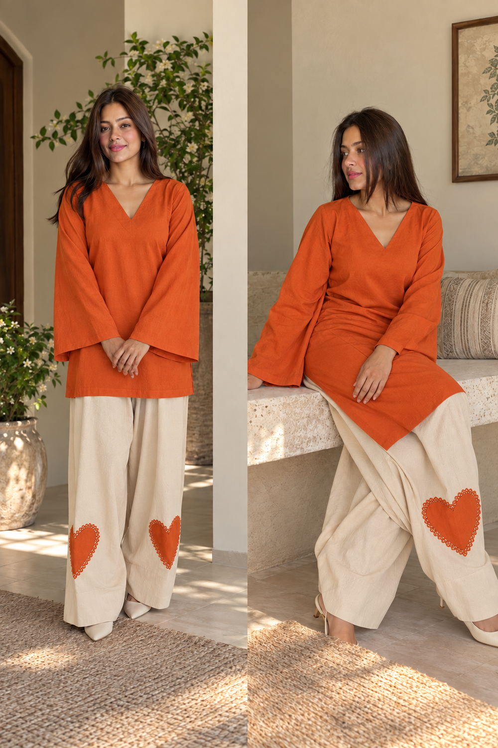 Orange Heart Farshi Salwar Set