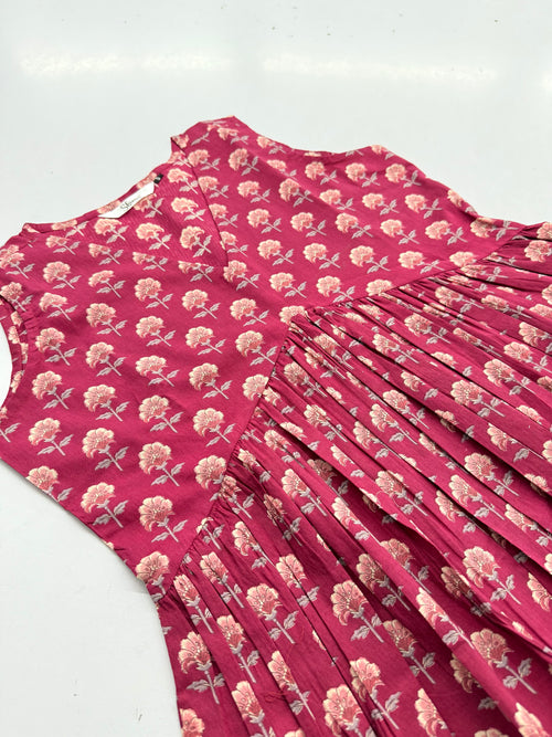 Wine Sleeveless Peplum Top
