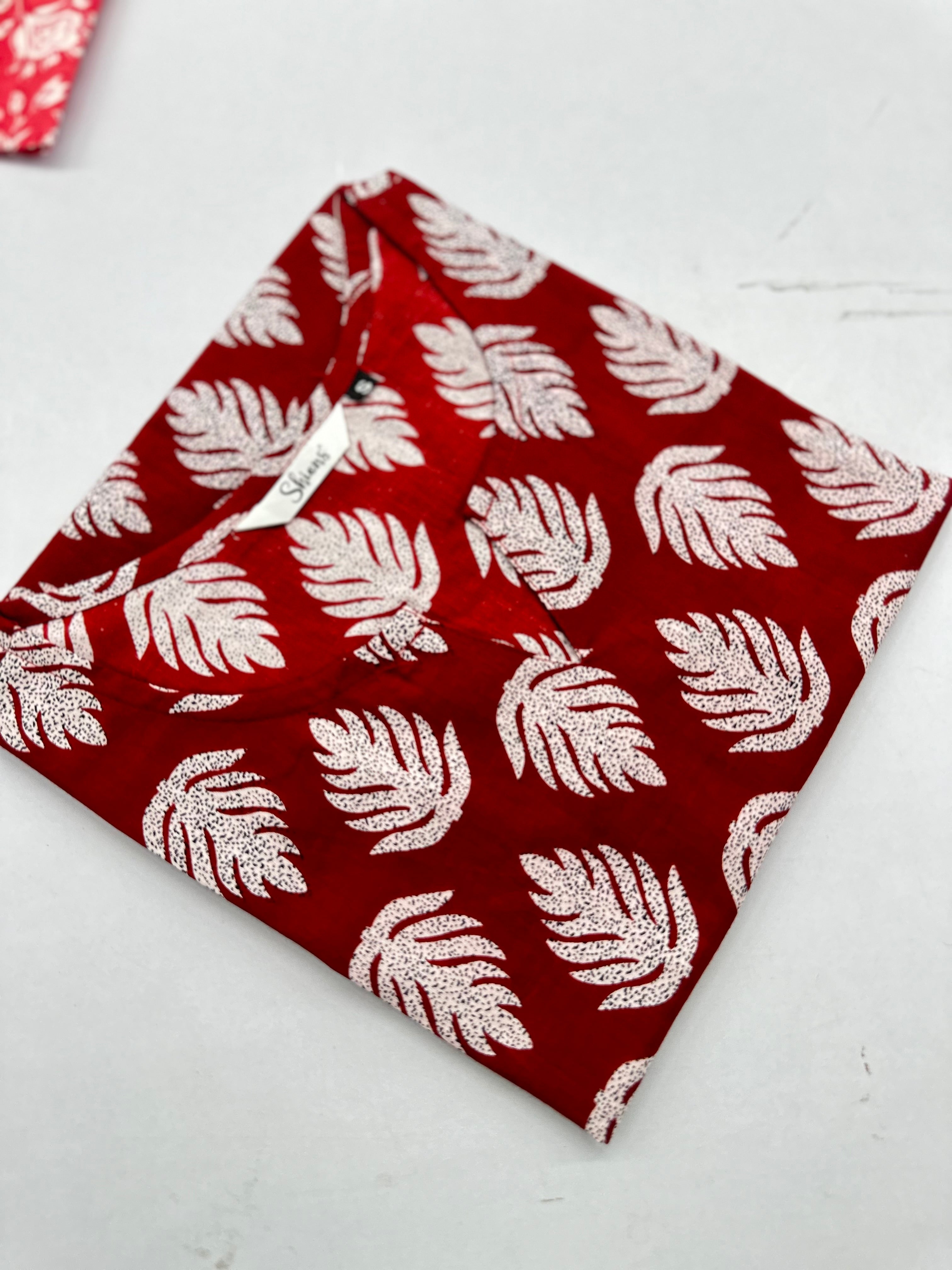 Red leaf short kurta