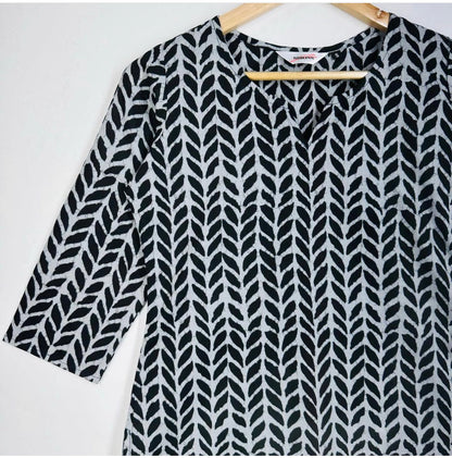 Grey leaves Short kurta