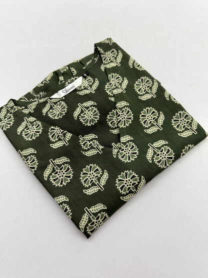Green Sleeveless Peplum Top