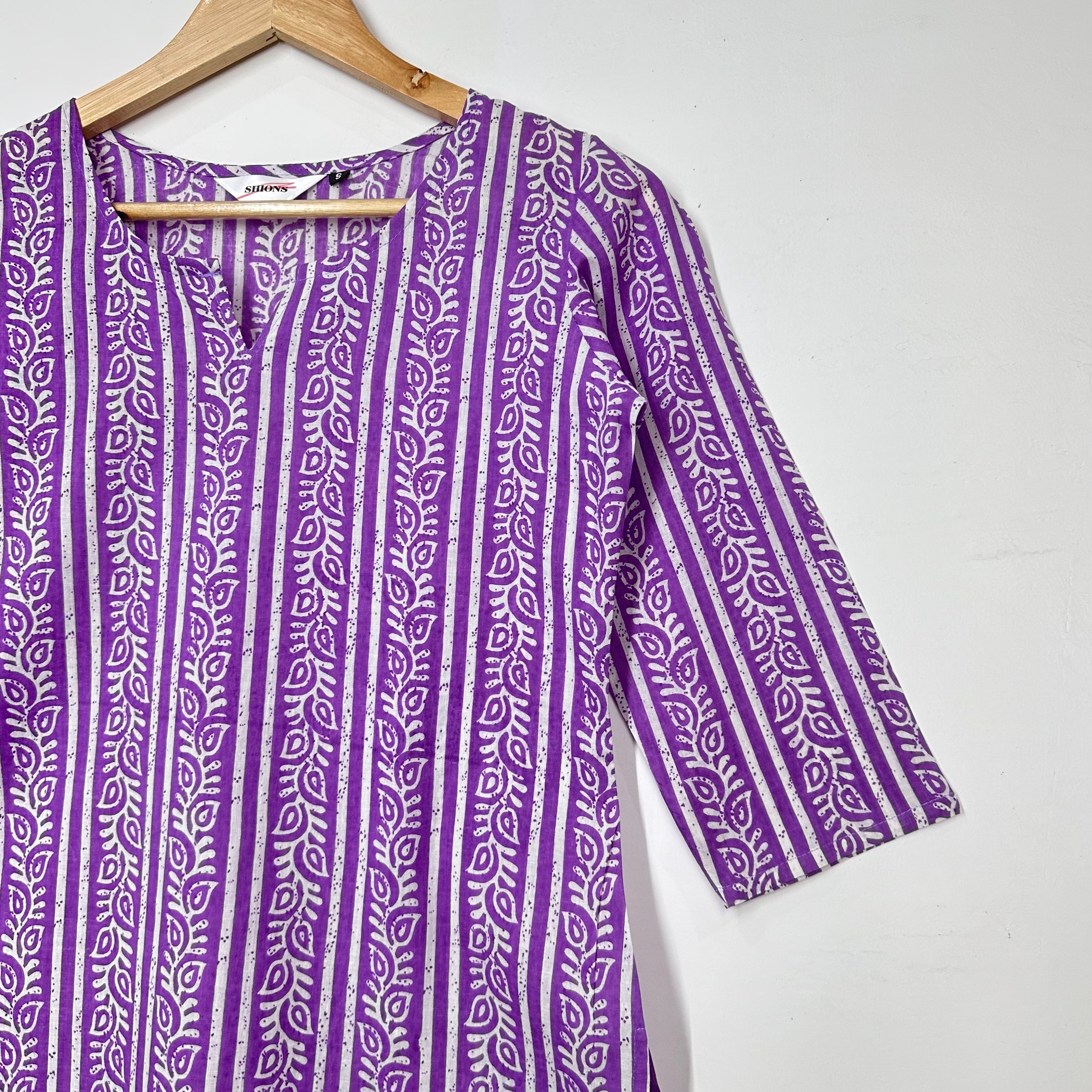 Purple Strips Short kurti