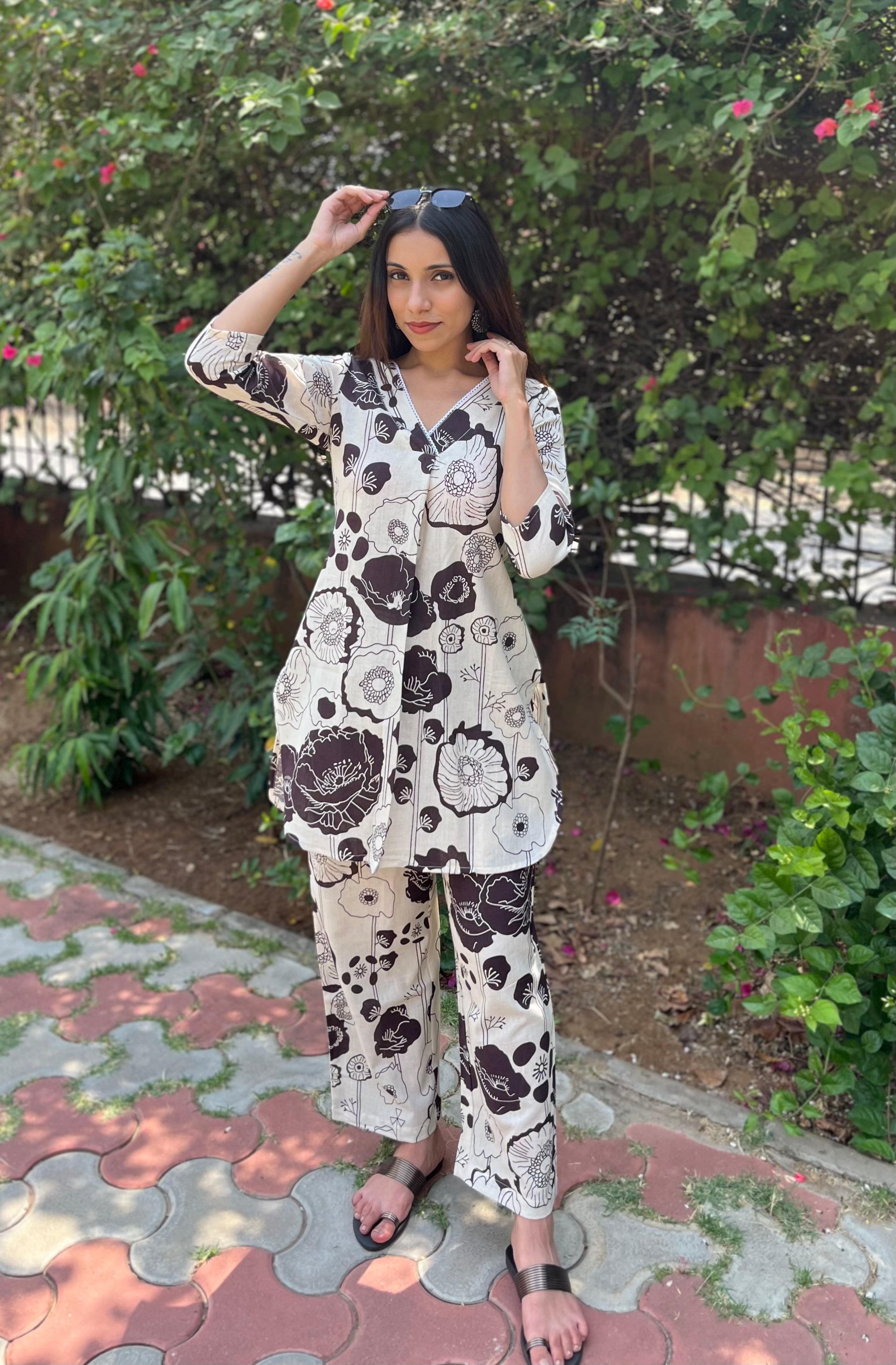 Off white khadi cotton Co-Ord Set