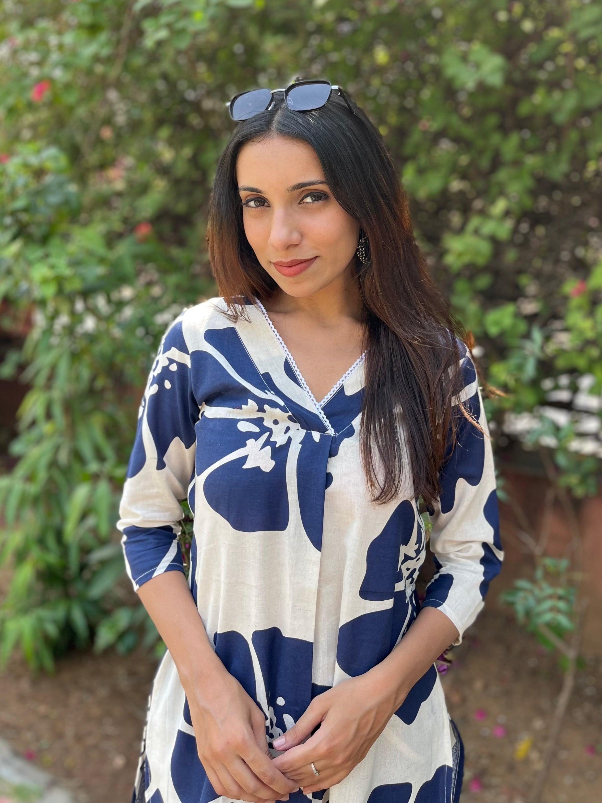 Khadi Cotton Co-ord Set (Blue)