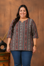 Red Strips Plus Size Kurti