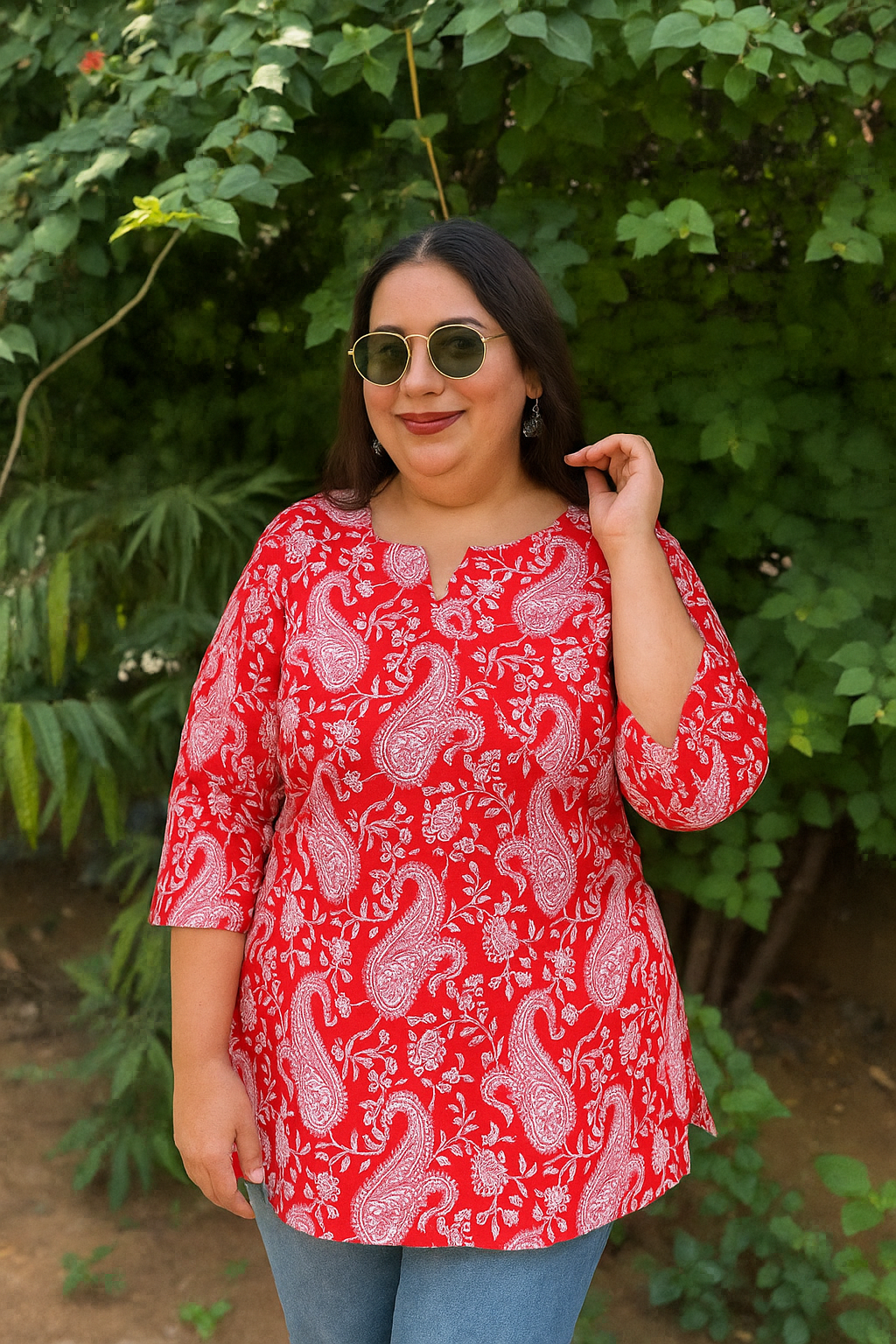 Red Kaeri Plus Size Kurti