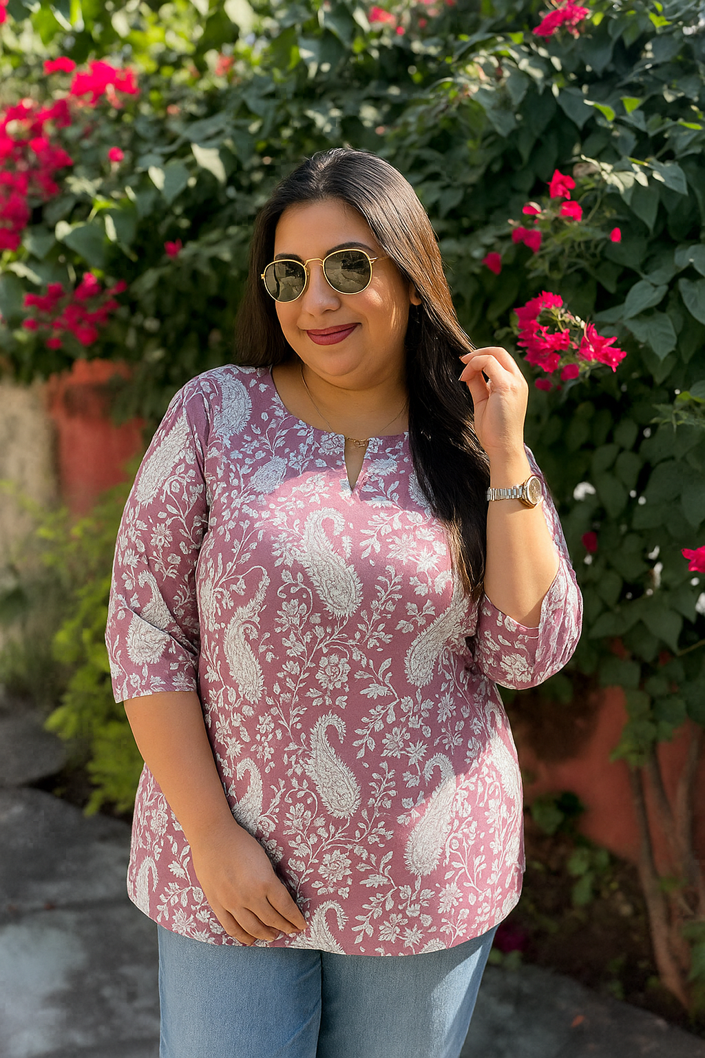 Mauve Kaeri Plus Size Kurti
