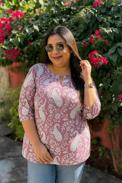 Mauve Kaeri Plus Size Kurti