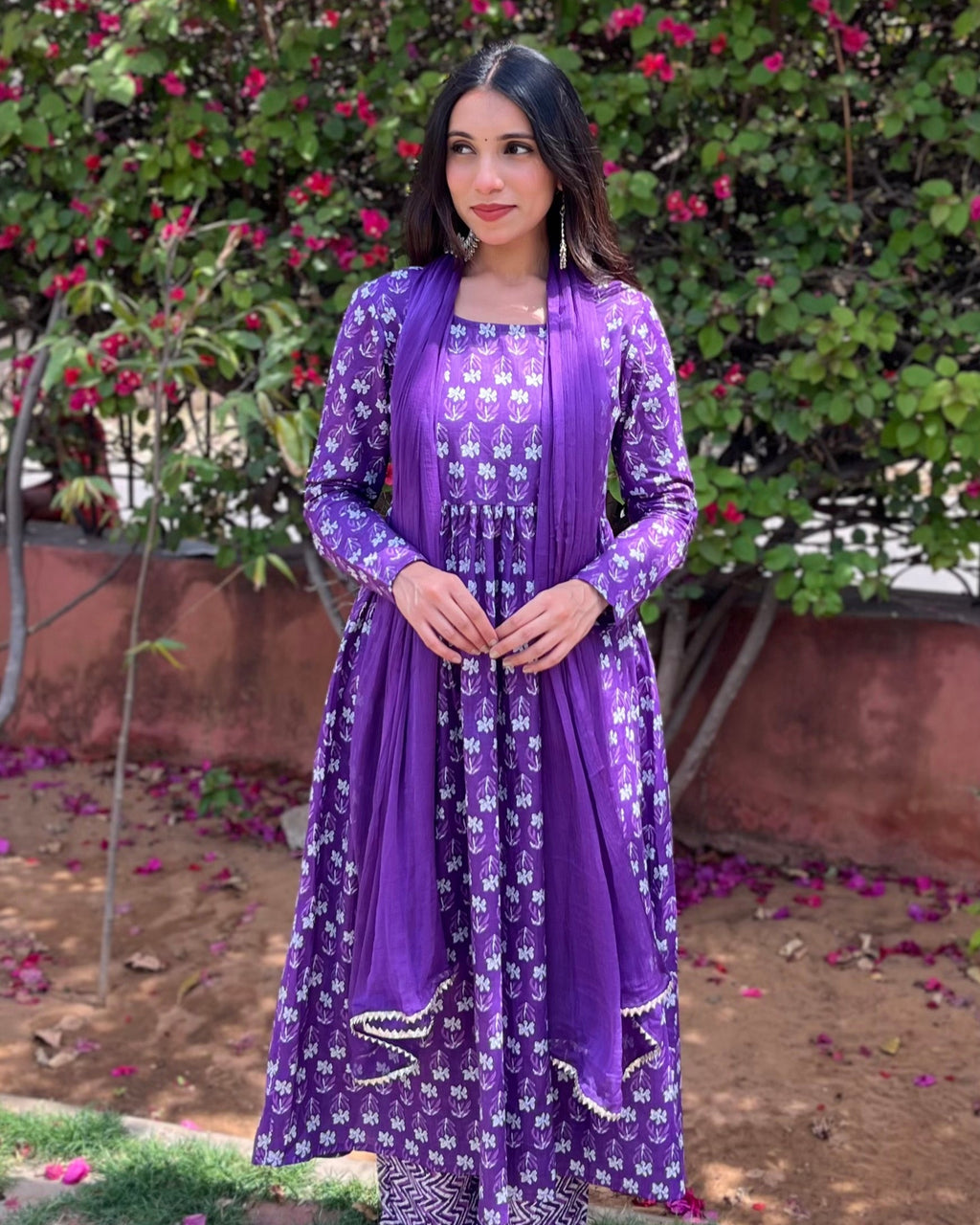Cotton Anarkali Suit Set