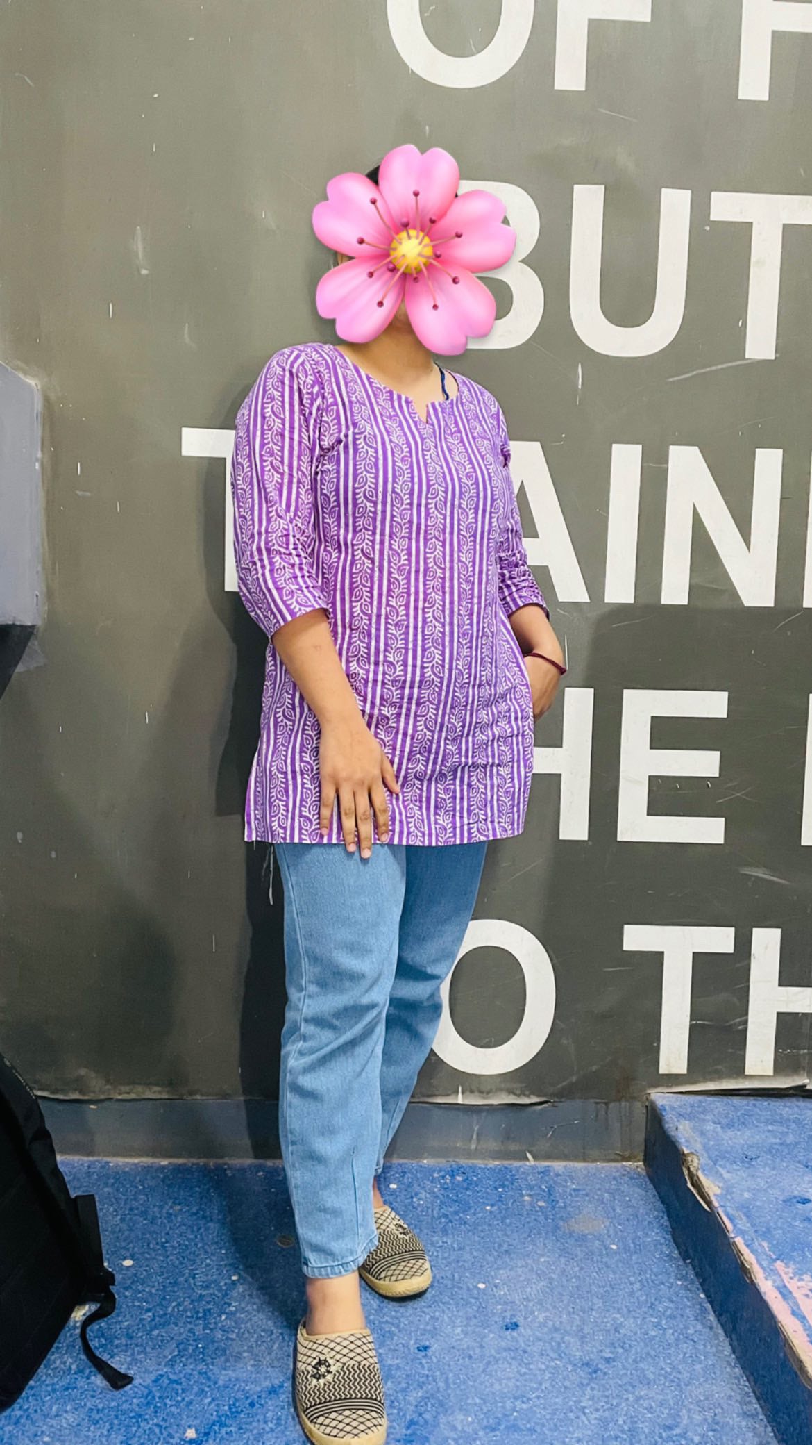 Purple Strips Short kurti