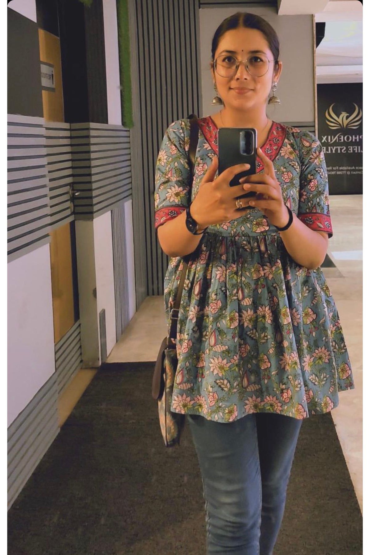 Blue Blossom Flared Tunic