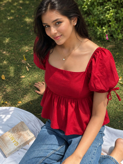 Scarlet Solid Top