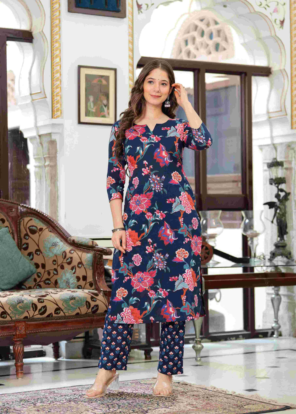 Midnight Bloom Floral Suit Set