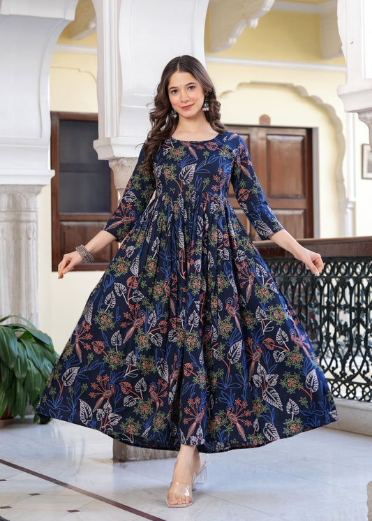 Navy blue Anarkali Dress