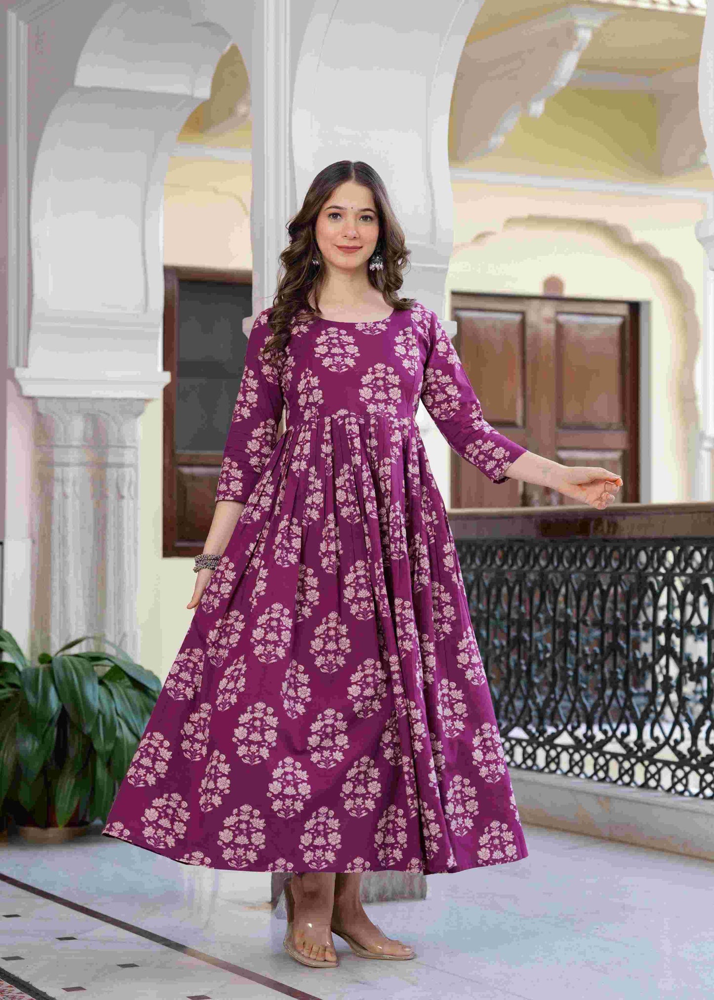 Royal Plum Anarkali Dress