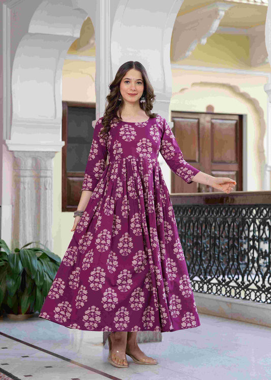 Royal Plum Anarkali Dress
