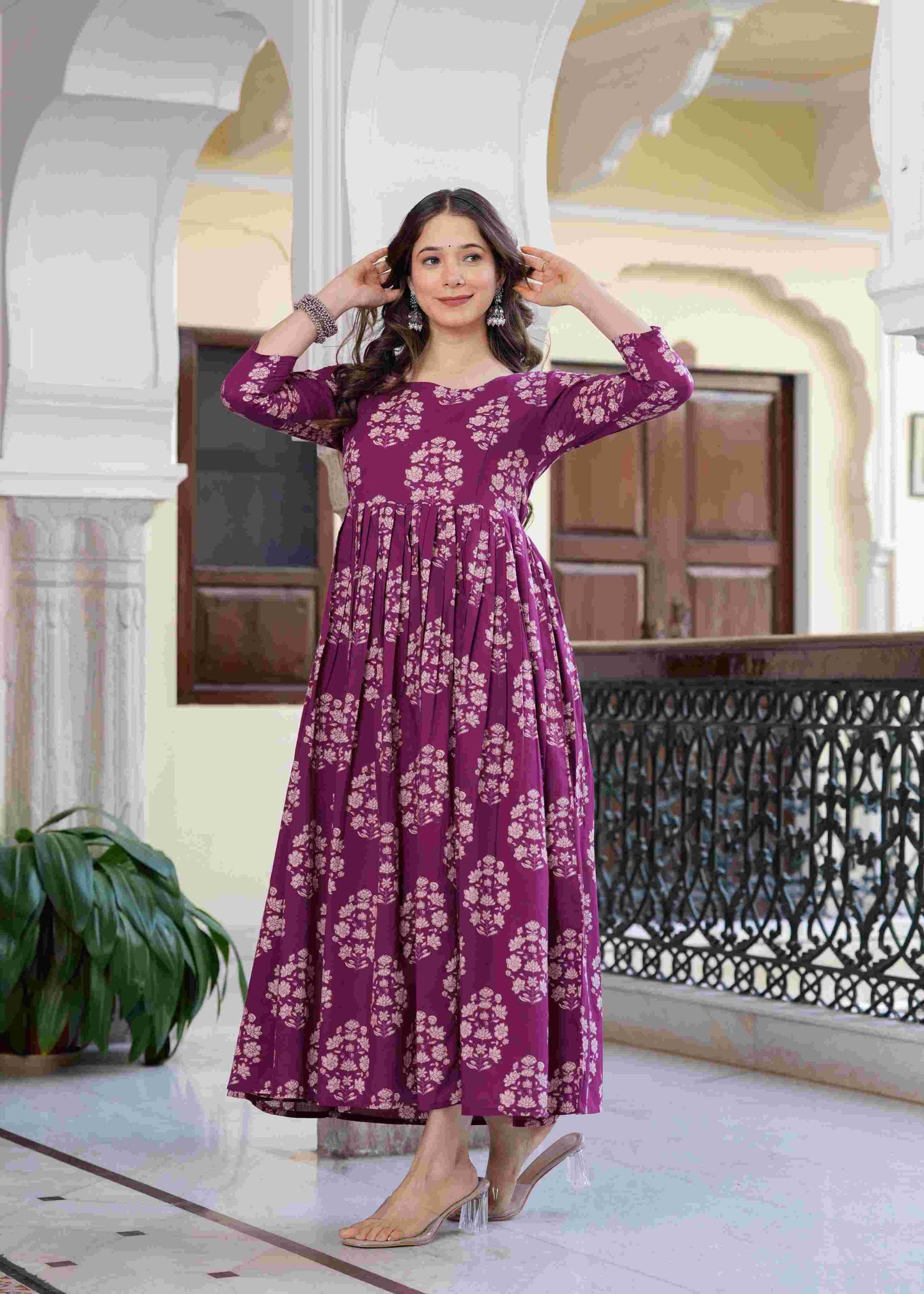 Royal Plum Anarkali Dress