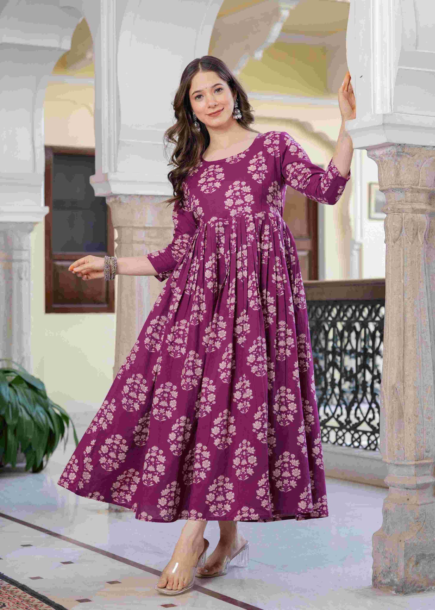 Royal Plum Anarkali Dress