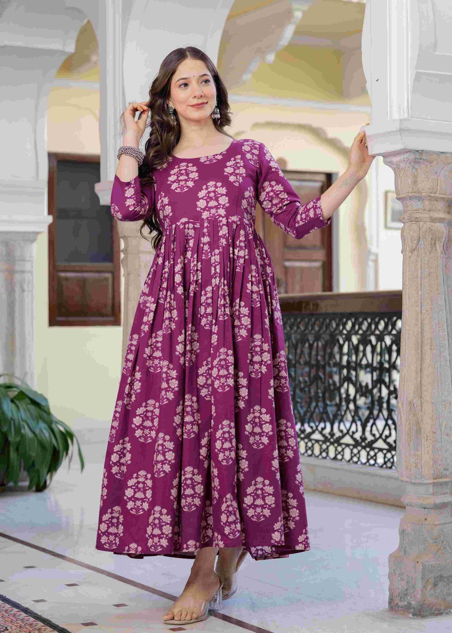 Royal Plum Anarkali Dress