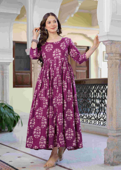 Royal Plum Anarkali Dress