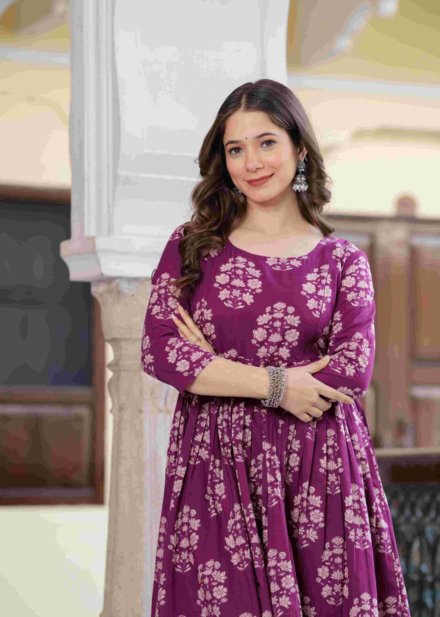 Royal Plum Anarkali Dress