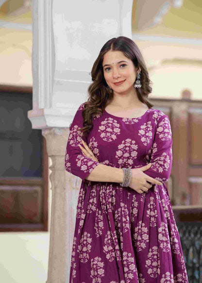 Royal Plum Anarkali Dress