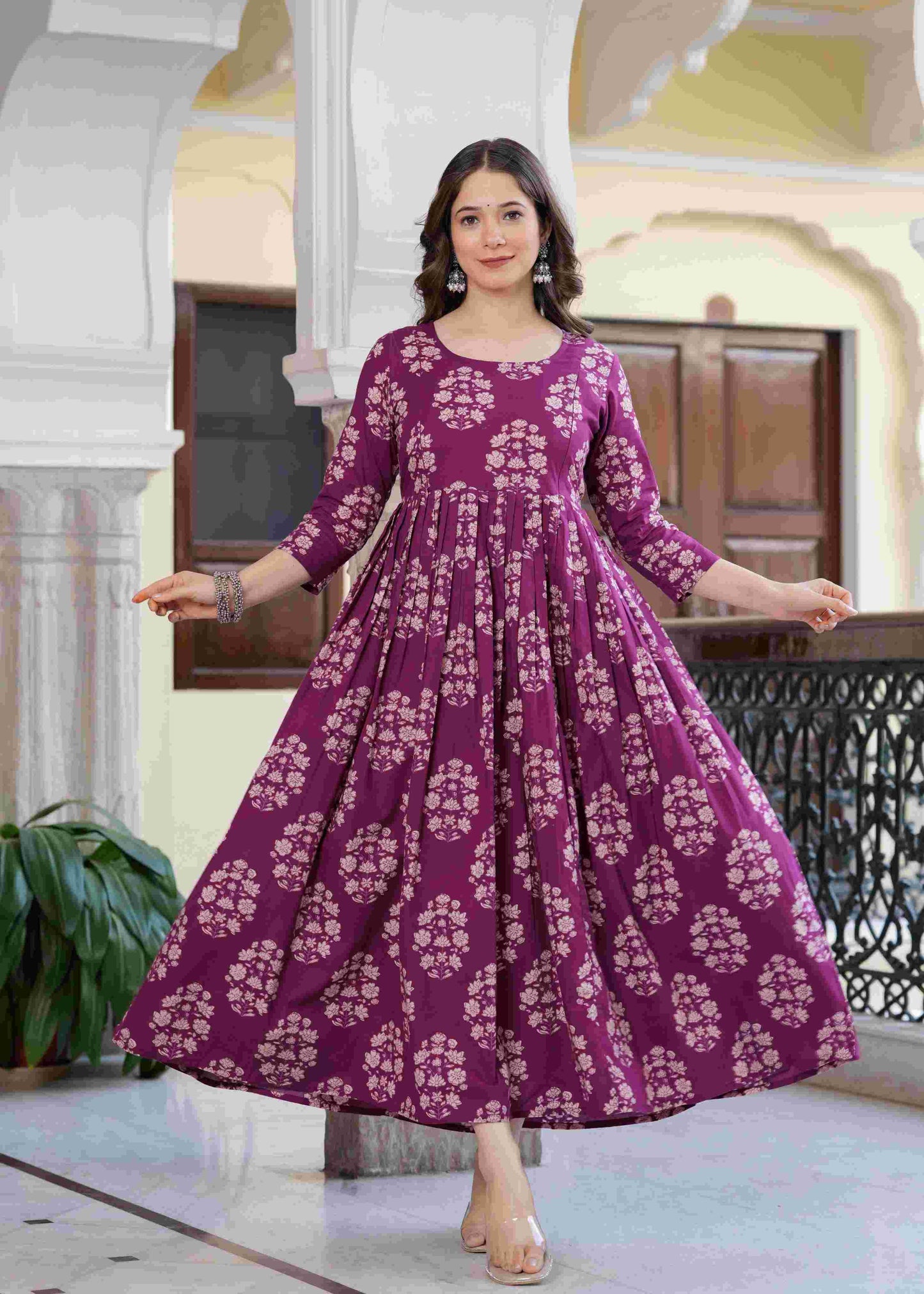 Royal Plum Anarkali Dress