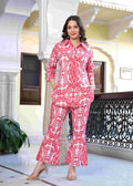Scarlet Elegance Printed Co-ord Set