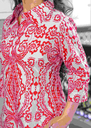 Scarlet Elegance Printed Co-ord Set