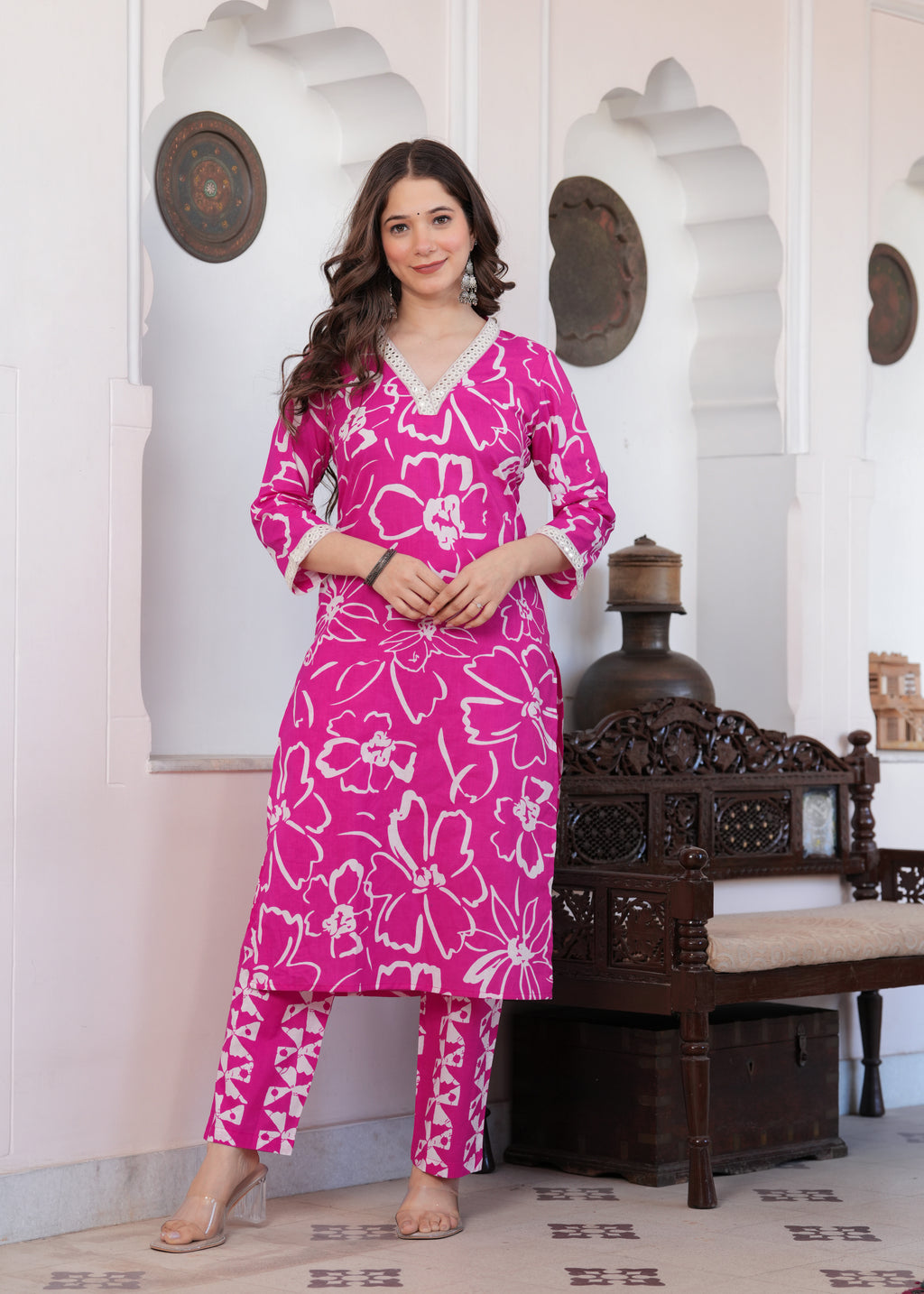 Pink Floral Print Co-ord Set
