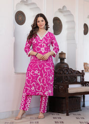 Pink Floral Print Co-ord Set