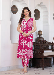 Pink Geometric Print Co-ord Set
