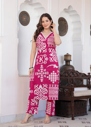 Pink Geometric Print Co-ord Set