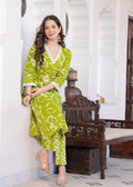 Lime Green Floral Print Co-ord Set