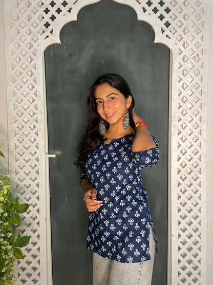 Blue Short Kurti