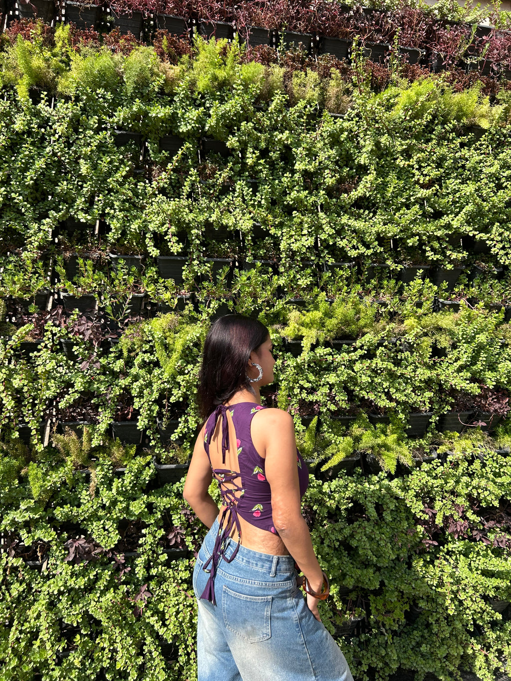 Purple Desi Baddie Backless kurti