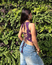 Purple Desi Baddie Backless kurti