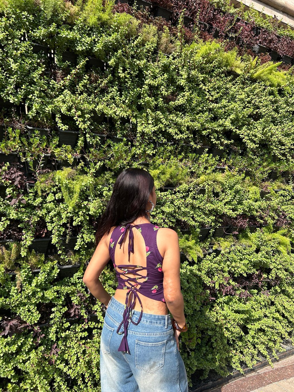 Purple Desi Baddie Backless kurti