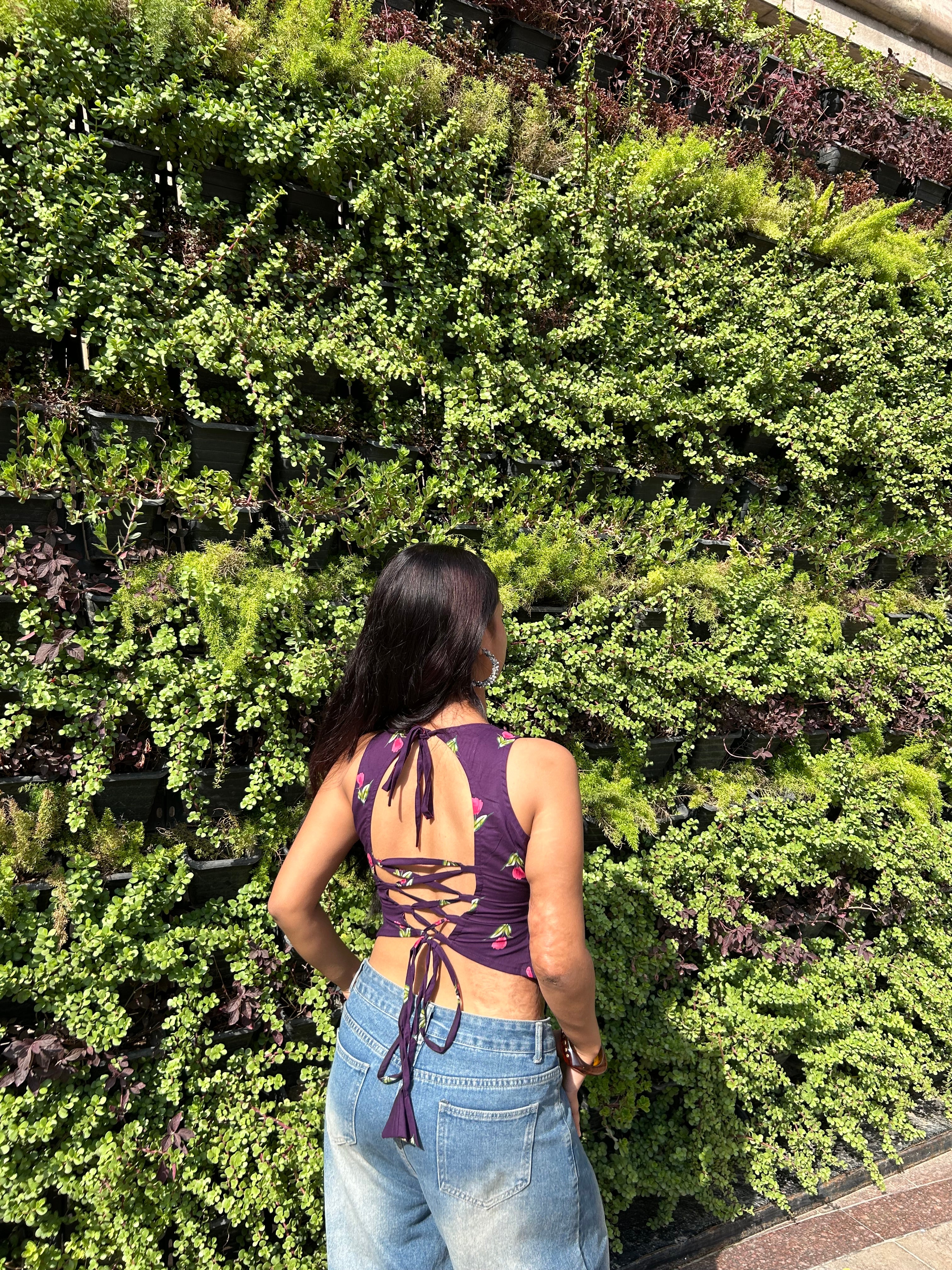 Purple Desi Baddie Backless kurti